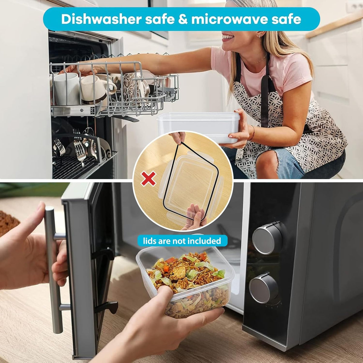 5PCS Produce Storage Containers with Removable Colander & Leakproof Lids
